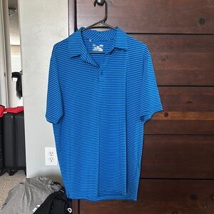 Blue Polo Shirt with Stripes